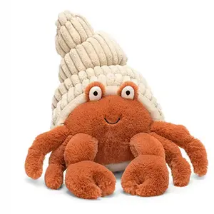 New Stuffed Animal Toys Artificial Brown White Pink Hermit Crab Cartoon Plush Toy Manufacturers Custom Hairy Crab Toys