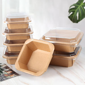 Bols à salade octogonaux en kraft recyclables, bols pour repas légers, bols à emporter pour le déjeuner - Product Image 2