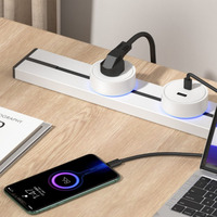 Riel Multifuncional de Pared con Interruptor de 32A, Enchufe Eléctrico Extraíble, Riel de Alimentación Eléctrica