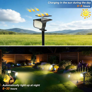 Projecteurs solaires d'extérieur Alecter, étanches IP54, blanc chaud 3500K, 46 LED, 3 modes, allumage/extinction automatique, pour allée, cour, jardin - Product Image 2