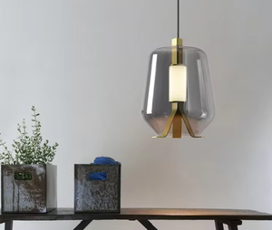 Zeal Lighting Venta al por mayor Pantalla de vidrio moderna Hierro Oro Luz de techo Interior Led Lámpara colgante de vidrio - Product Image 2