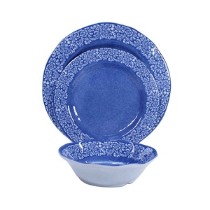 11 Inch Blue and White Plates <strong>Melamine</strong> Tableware <strong>Melamine</strong> Dinnerware <strong>Picnic</strong> Dinner <strong>Set</strong> <strong>Melamine</strong> Plate <strong>Sets</strong> - Product Image 2