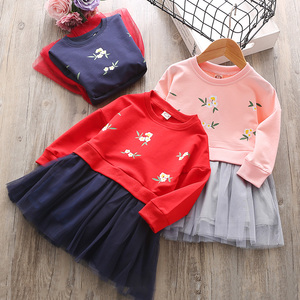 เสื้อผ้าเด็กขายส่งสไตล์บูติก ชุดเดรสเด็กผู้หญิงแขนยาวสำหรับงานปาร์ตี้ - Product Image 4