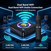 Boîtier TV Android 14 I96 H313 8K Ultra HD avec WiFi double bande, lecteur multimédia intelligent