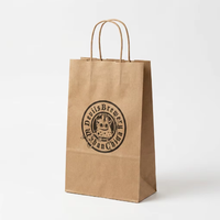 Sacs en papier kraft brun personnalisés avec poignées pour la restauration, la vente à emporter et les services de livraison de repas en gros