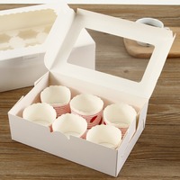 Boîte à cupcakes carrée personnalisée à 12 cavités en matériaux recyclés, gaufrage, emballage alimentaire à emporter pour la pâtisserie, carton rigide offset