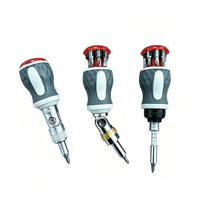 Destornillador telescópico 8 en 1 con trinquete, destornillador multibrocas, herramientas de reparación manual para electricistas, rotación de 180 grados