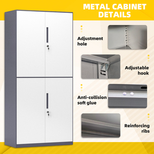 ארון תיוק כבד ועמיד עם מנעול, עיצוב מודרני, ידידותי לסביבה, לשימוש ביתי ומשרדי, ארון תיוק מסחרי עם 4 דלתות ומנעול מפתח - Product Image 3