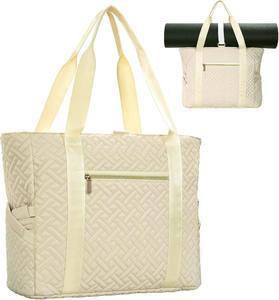 Échantillon gratuit Grand sac de yoga Sac fourre-tout en toile de haute qualité avec poche Sac de sport en coton écologique pour le yoga - Product Image 1