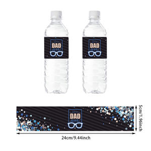 Venta caliente 24 unids/pack colorido PET impermeable botella etiquetas adhesivas para bebidas agua Mineral cervezas vino para el Día del Padre - Product Image 5