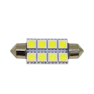 AMSLEDホットセール12vフェストゥーンLED 8smd 5050 39mm c5w 39mm車のドームライト読書ナンバープレート電球用