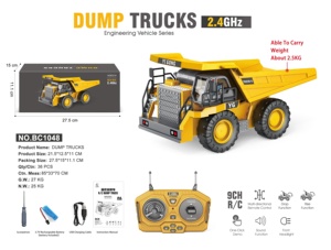 SJY-BC1047/BC1048 1/24 9 channel remote control bulldozer dump truck Excavator toy engineering truck alloy plastic with light - Product Image 6
