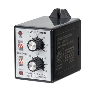 Manhua On Off Double Timer Relais Bouton Contrôle Temps Commutateur <span class=keywords><strong>ATDV</strong></span> 6S-60M Carte Relais 110/220VAC Accès Électrique - Product Image 2