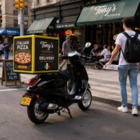 Boîtier de livraison intelligent LED pour actifs à revenus passifs, solution publicitaire 4G Cloud Fleet, affichage vidéo HD 3 faces, média numérique extérieur IP65
