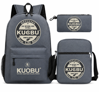 Ensemble de sacs à dos personnalisés avec logo imprimé, sac à bandoulière zippé, trousse à crayons, 3 pièces pour les trajets quotidiens, cadeau pour hommes, femmes, unisexe