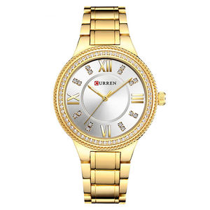Nouvelles montres de mode pour femmes Curren 9004, montre à quartz en or rose de luxe pour femmes, bijoux de soirée pour femmes, cadeaux pour femmes, montres-bracelets - Product Image 1