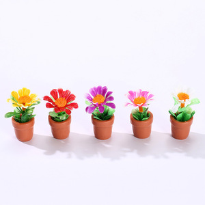 Simulated Potted Plants 3-5 Cm Resin <b>Miniature</b> Plant Models For Desktop Indoor Decorations - Product Image 5