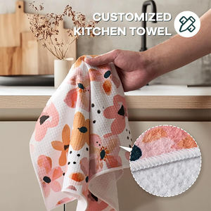 थोक वफ़ल बुनाई कपास कस्टम रसोई तौलिया थोक व्यक्तिगत रसोई तौलिया निर्माता पकवान तौलिए - Product Image 2