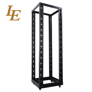 Baie de serveur ouverte LE 19 pouces 18U-47U en acier SPCC à 4 roulettes, 4 poteaux, pour centre de données extérieur, porte en verre personnalisée, refroidissement, capacité de charge 500 kg - Product Image 3