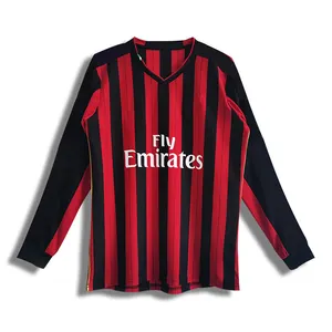 AC Milan 13/14 Vintage Unisex Camisetas de fútbol para adultos Calidad de manga larga con impresión digital Ropa de fútbol