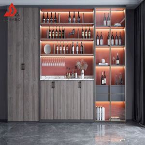 Estilo europeo Stonedining Room Buffet Termostático Mdf Actylic Oak Wall Wine Cabinet Muebles de madera para sala de estar - Product Image 1