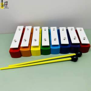 <span class=keywords><strong>Xilófono</strong></span> de base de color madera con 8 barras de aluminio Juego de instrumentos musicales para principiantes musicales Presente tocar buenas canciones Escuela en casa - Product Image 4