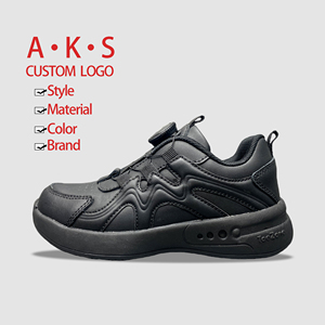 AKS Factory OEM hebilla giratoria cómodo zapato escolar para niños 2025 nuevos zapatos niños niñas Pu impermeable moda niños <span class=keywords><strong>zapatillas</strong></span> - Product Image 1