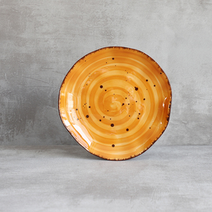 Assiette à dessert en grès peint à la main d'inspiration vintage avec des motifs bohèmes complexes - Product Image 4