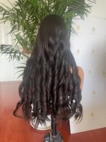 Perruque juive de luxe en cheveux russes vierges Remy 100 % non traités, noirs naturels, avec dentelle invisible et sans colle, pour femmes