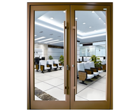 Porte d'entrée double moderne en alliage d'aluminium étanche style KFC pour usage intérieur/extérieur Appartements Écoles Boutiques Supermarchés