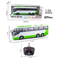 Mobil mainan Rc untuk Bus, mobil mainan Sekolah Model Bus Remote Control 1:30 4WD dengan lampu