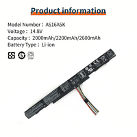 AS16A5K AS16A8K Batterie d'ordinateur portable pour Ac Aspire E15 E5-575 N16Q2 E5-576G E5-575G E5-475 F5-573 E5-575-52JF Batterie pour ordinateur portable
