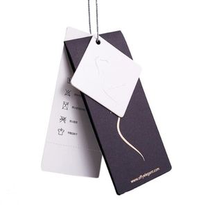 Fashion Embossed Swing Paper <b>Tags</b> Luxury Matte LOGO Hangtags Clothing Custom Hang <b>Tag</b> for Garment Brand - Product Image 1