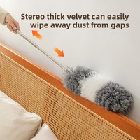 Mini-plumeau en microfibre avec manche télescopique, plumeau en plumes de poulet, brosses de nettoyage