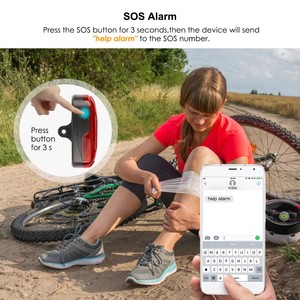TKSTAR 4G TK9061800mAh Étanche avec bouton SOS Traceur <span class=keywords><strong>GPS</strong></span> pour vélo Localisateur de vélo de montagne Traceur Application gratuite Suivi en ligne sur PC - Product Image 3
