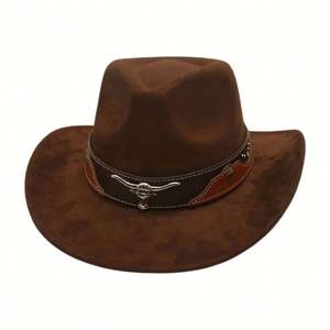 Sombrero Fedora Estilo Europeo Americano con Protección Solar para Hombre y Mujer, Sombreros Vaqueros de Primavera Verano con Banda OX para Parejas, Festival de Música - Product Image 6