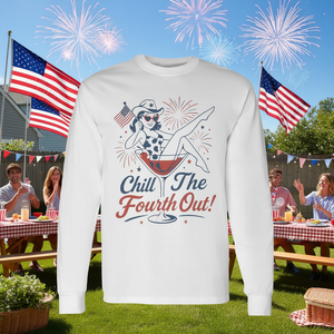 Camiseta de manga larga Chill The Fourth Out Firework 4th Of July Drink - Product Image 3