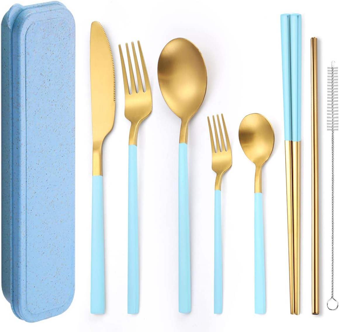 7 piezas Azul Dorado