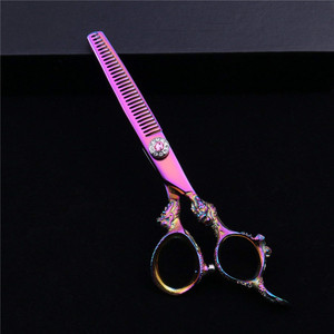 Ciseaux à cheveux Moon Dance 62 mm en acier inoxydable 440C, lame tranchante, manche long, ciseaux de coiffure professionnels, manche irrégulier - Product Image 2