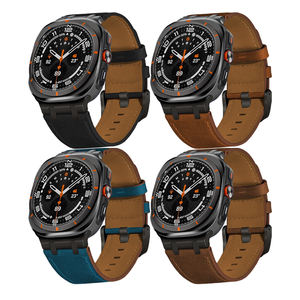 Bracelet de montre en cuir véritable élégant avec boucle à ardillon pour Samsung Watch Ultra 47 mm - Product Image 1