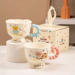 Ceramic Puppy Mug with Polka Dots Instagram Trendy <b>Cup</b> for Couples Valentine's Day Christmas Best Friend Gift - Product Image 4