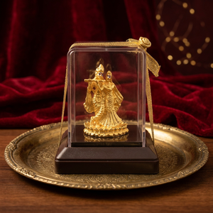 Statue artisanale Radha Shyam en acier inoxydable, idéale pour la décoration de temple domestique, salle de Puja, cadeau de mariage et de festival - Product Image 3