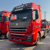 Camion tracteur d'occasion Sinotruk Howo T7H 6x4 540HP, couleur rouge, pour le transport de conteneurs et de marchandises lourdes