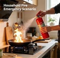 Extincteur portable à base d'eau 760 ml en acier au carbone 0,5A 8B E 5F pour la maison, la voiture, la cuisine, la sécurité en cas d'urgence