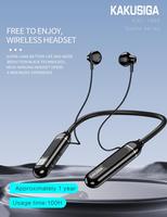 KAKUSIGA Pabrik OEM Penjualan Terlaris Earphone Sport Nirkabel Semi-In-Ear Ultra Tahan Lama dengan Headset Neckband