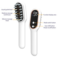 Brosse à cheveux vibrante manuelle XBH en gros, massage du cuir chevelu, luminothérapie LED, peigne électrique pour la croissance des cheveux