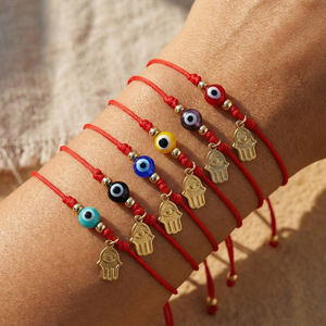 Conjuntos de Joyería de Moda Go2boho, Colgante de <span class=keywords><strong>Mano</strong></span> de Fátima, Pulsera de Cuentas Coloridas, Cordón de Macramé, Amuleto para Mujer - Product Image 3