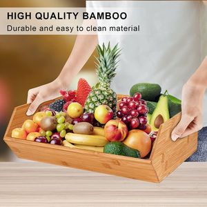 Boîte de rangement en bois avec poignée 13x10x4.3 pouces pour l'affichage et l'organisation des fruits et légumes - Product Image 3