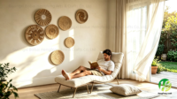 Paniers suspendus en jonc de mer naturel tressé à la main, style bohème, 11,8'' 9,8'' 7,9'', pour décoration murale, en couleur unie