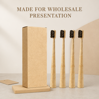 Brosse à dents biodégradable pour adultes avec poils de cheval organiques doux, logo et emballage personnalisés pour la maison et les voyages